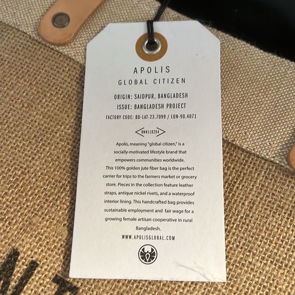 Jute Fiber Market Tote Bag Atlanta GA Shopping Bag Overnight Weekend Carry All - Picture 7 of 8